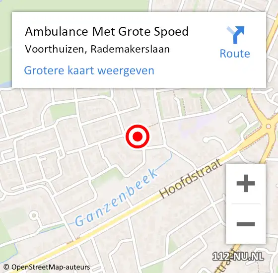 Locatie op kaart van de 112 melding: Ambulance Met Grote Spoed Naar Voorthuizen, Rademakerslaan op 26 december 2021 18:15