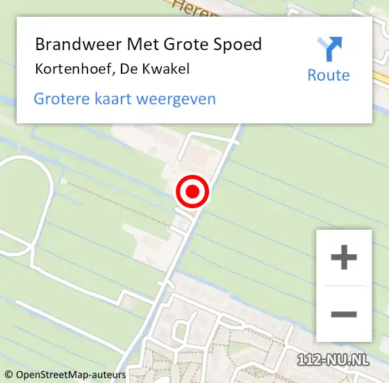 Locatie op kaart van de 112 melding: Brandweer Met Grote Spoed Naar Kortenhoef, De Kwakel op 26 december 2021 18:38