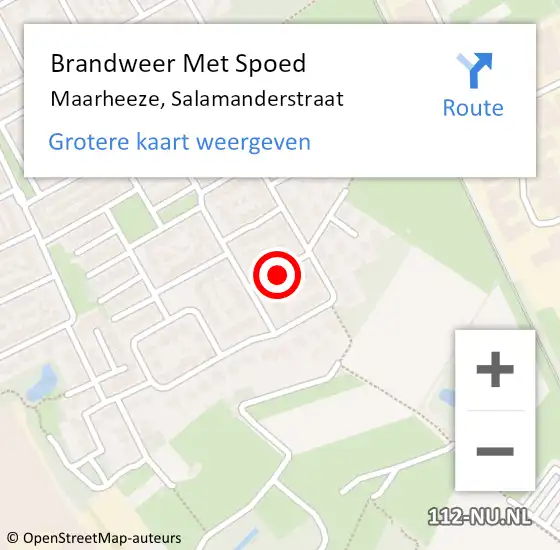 Locatie op kaart van de 112 melding: Brandweer Met Spoed Naar Maarheeze, Salamanderstraat op 26 december 2021 19:50