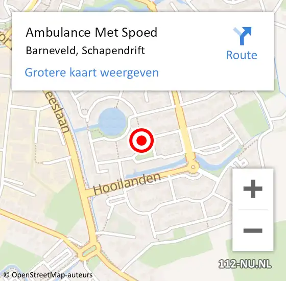 Locatie op kaart van de 112 melding: Ambulance Met Spoed Naar Barneveld, Schapendrift op 26 december 2021 20:02