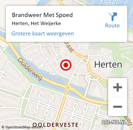 Locatie op kaart van de 112 melding: Brandweer Met Spoed Naar Herten, Het Weijerke op 26 december 2021 20:09