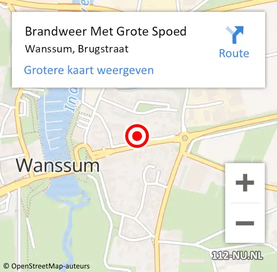 Locatie op kaart van de 112 melding: Brandweer Met Grote Spoed Naar Wanssum, Brugstraat op 26 december 2021 20:21
