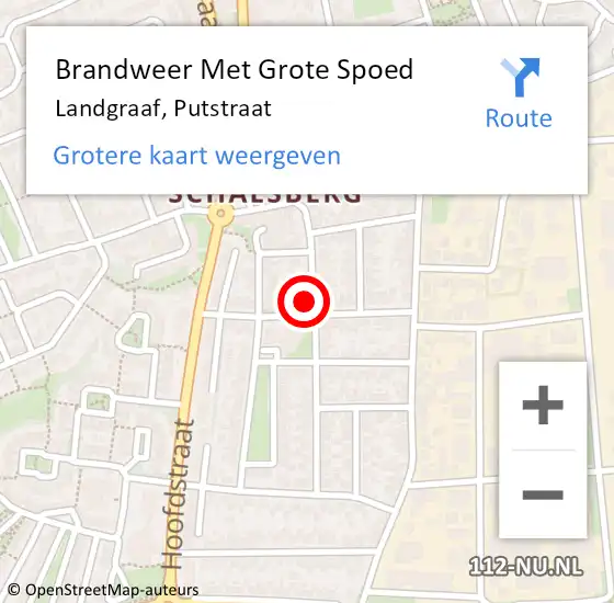 Locatie op kaart van de 112 melding: Brandweer Met Grote Spoed Naar Landgraaf, Putstraat op 26 december 2021 20:40