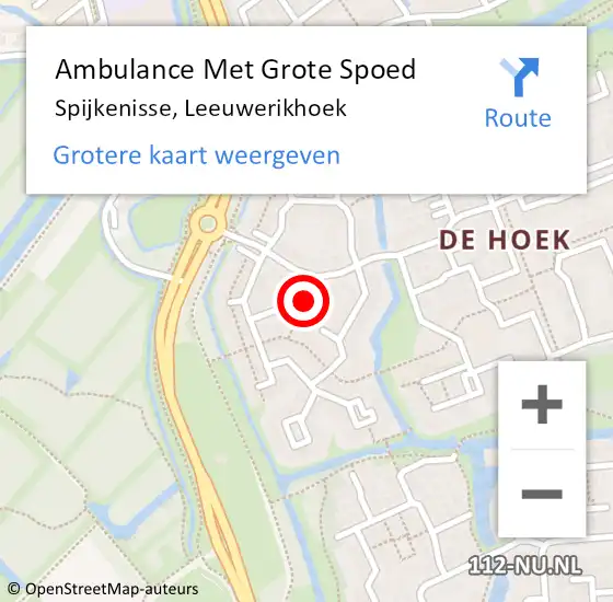 Locatie op kaart van de 112 melding: Ambulance Met Grote Spoed Naar Spijkenisse, Leeuwerikhoek op 26 december 2021 21:58