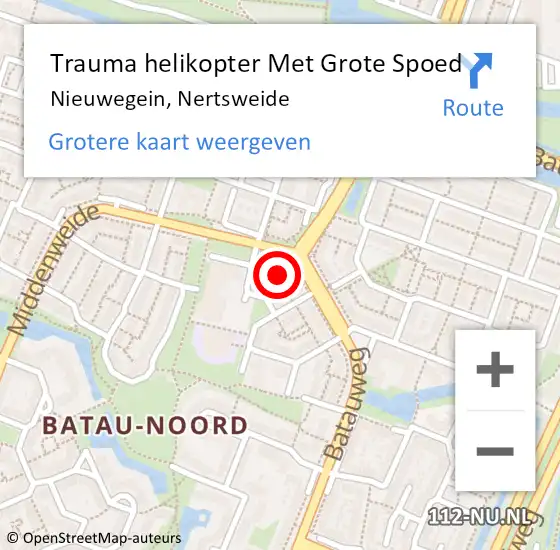 Locatie op kaart van de 112 melding: Trauma helikopter Met Grote Spoed Naar Nieuwegein, Nertsweide op 26 december 2021 22:28