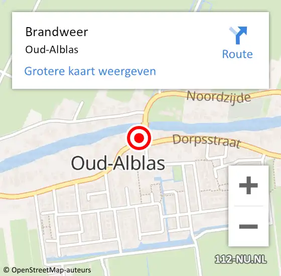 Locatie op kaart van de 112 melding: Brandweer Oud-Alblas op 26 december 2021 22:34