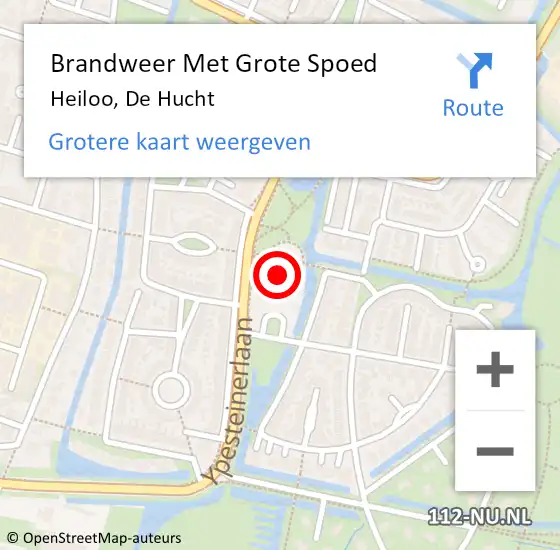 Locatie op kaart van de 112 melding: Brandweer Met Grote Spoed Naar Heiloo, De Hucht op 7 oktober 2013 08:53