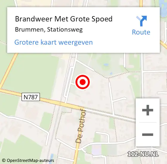 Locatie op kaart van de 112 melding: Brandweer Met Grote Spoed Naar Brummen, Stationsweg op 26 december 2021 23:08