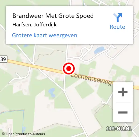 Locatie op kaart van de 112 melding: Brandweer Met Grote Spoed Naar Harfsen, Jufferdijk op 26 december 2021 23:27