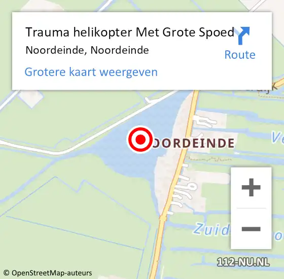Locatie op kaart van de 112 melding: Trauma helikopter Met Grote Spoed Naar Noordeinde, Noordeinde op 26 december 2021 23:40