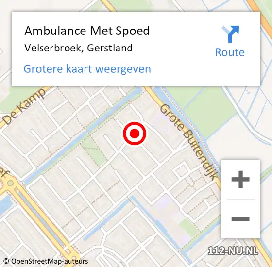 Locatie op kaart van de 112 melding: Ambulance Met Spoed Naar Velserbroek, Gerstland op 27 december 2021 00:51