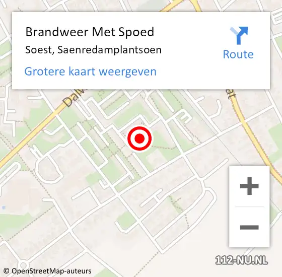 Locatie op kaart van de 112 melding: Brandweer Met Spoed Naar Soest, Saenredamplantsoen op 27 december 2021 00:53