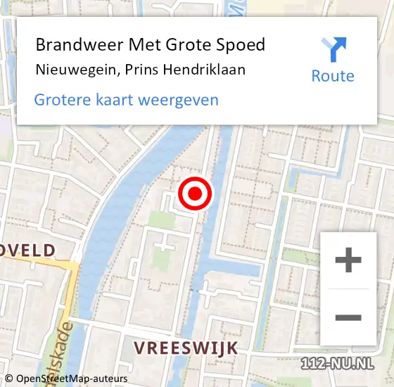 Locatie op kaart van de 112 melding: Brandweer Met Grote Spoed Naar Nieuwegein, Prins Hendriklaan op 27 december 2021 00:58