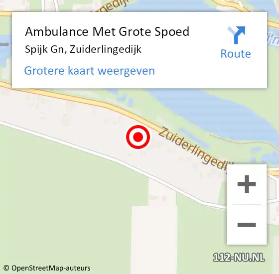 Locatie op kaart van de 112 melding: Ambulance Met Grote Spoed Naar Spijk Gn, Zuiderlingedijk op 27 december 2021 01:31