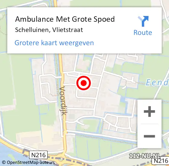 Locatie op kaart van de 112 melding: Ambulance Met Grote Spoed Naar Schelluinen, Vlietstraat op 27 december 2021 01:43