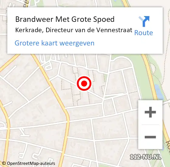 Locatie op kaart van de 112 melding: Brandweer Met Grote Spoed Naar Kerkrade, Directeur van de Vennestraat op 27 december 2021 02:08