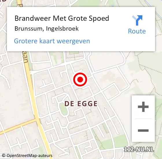 Locatie op kaart van de 112 melding: Brandweer Met Grote Spoed Naar Brunssum, Ingelsbroek op 27 december 2021 02:19