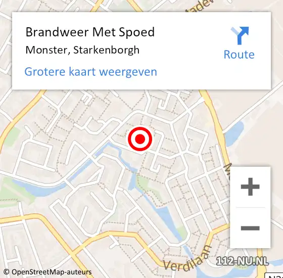 Locatie op kaart van de 112 melding: Brandweer Met Spoed Naar Monster, Starkenborgh op 27 december 2021 02:43