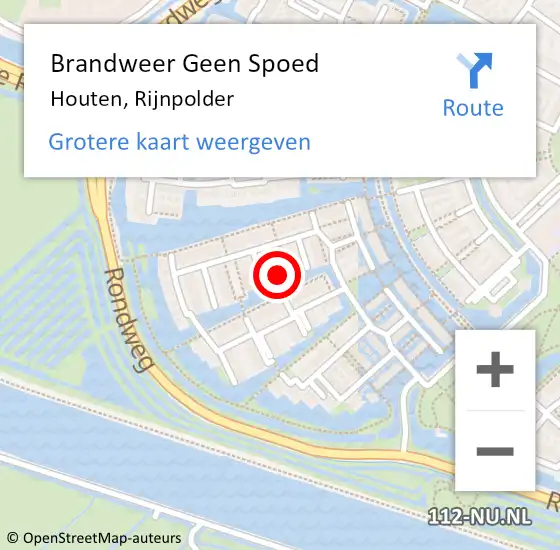 Locatie op kaart van de 112 melding: Brandweer Geen Spoed Naar Houten, Rijnpolder op 27 december 2021 06:08