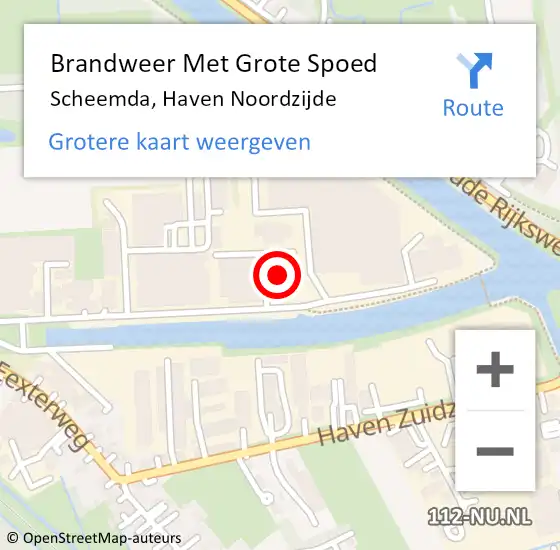 Locatie op kaart van de 112 melding: Brandweer Met Grote Spoed Naar Scheemda, Haven Noordzijde op 27 december 2021 07:06