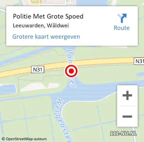 Locatie op kaart van de 112 melding: Politie Met Grote Spoed Naar Leeuwarden, Wâldwei op 27 december 2021 07:42