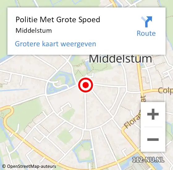 Locatie op kaart van de 112 melding: Politie Met Grote Spoed Naar Middelstum op 27 december 2021 07:57