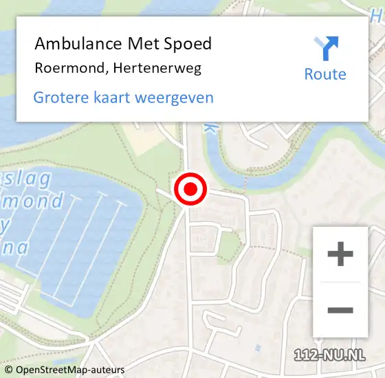 Locatie op kaart van de 112 melding: Ambulance Met Spoed Naar Roermond, Hertenerweg op 27 december 2021 08:43