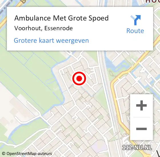 Locatie op kaart van de 112 melding: Ambulance Met Grote Spoed Naar Voorhout, Essenrode op 27 december 2021 08:54