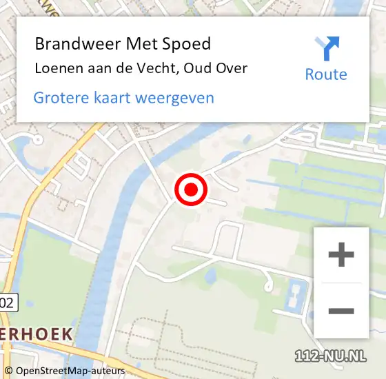 Locatie op kaart van de 112 melding: Brandweer Met Spoed Naar Loenen aan de Vecht, Oud Over op 27 december 2021 09:41