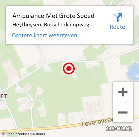 Locatie op kaart van de 112 melding: Ambulance Met Grote Spoed Naar Heythuysen, Bosscherkampweg op 27 december 2021 09:44