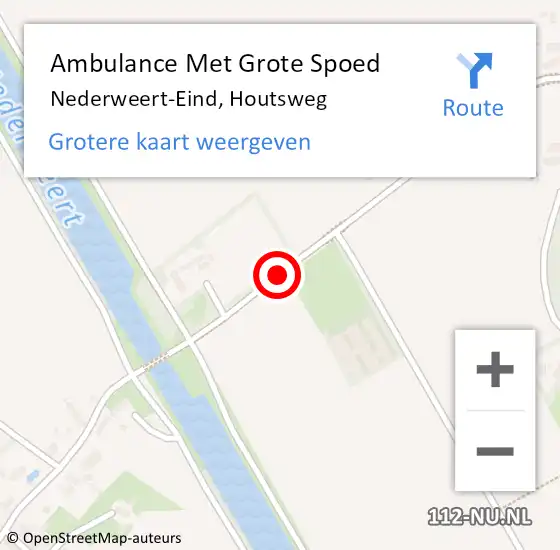 Locatie op kaart van de 112 melding: Ambulance Met Grote Spoed Naar Nederweert-Eind, Houtsweg op 3 juli 2014 13:43