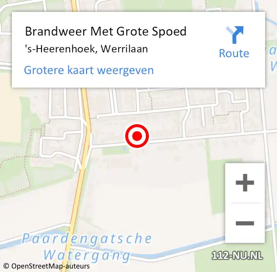 Locatie op kaart van de 112 melding: Brandweer Met Grote Spoed Naar 's-Heerenhoek, Werrilaan op 27 december 2021 10:16