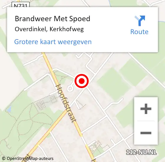 Locatie op kaart van de 112 melding: Brandweer Met Spoed Naar Overdinkel, Kerkhofweg op 27 december 2021 10:19