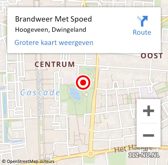 Locatie op kaart van de 112 melding: Brandweer Met Spoed Naar Hoogeveen, Dwingeland op 27 december 2021 10:28