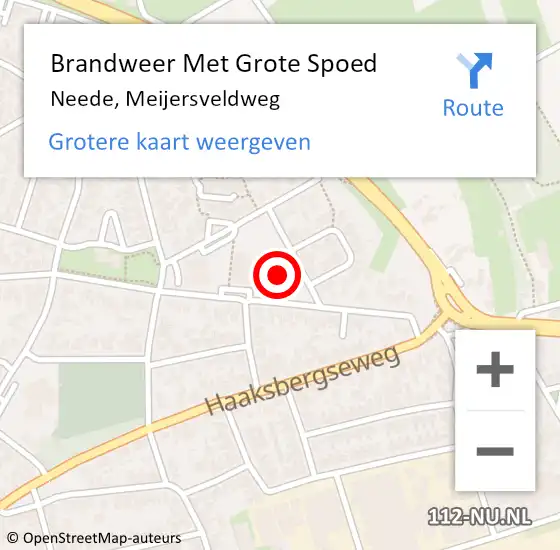 Locatie op kaart van de 112 melding: Brandweer Met Grote Spoed Naar Neede, Meijersveldweg op 27 december 2021 10:36