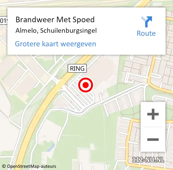 Locatie op kaart van de 112 melding: Brandweer Met Spoed Naar Almelo, Schuilenburgsingel op 27 december 2021 10:47