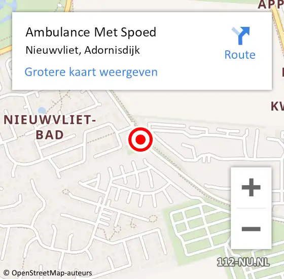 Locatie op kaart van de 112 melding: Ambulance Met Spoed Naar Nieuwvliet, Adornisdijk op 3 juli 2014 13:50