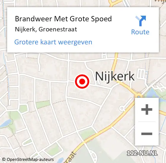 Locatie op kaart van de 112 melding: Brandweer Met Grote Spoed Naar Nijkerk, Groenestraat op 27 december 2021 11:50