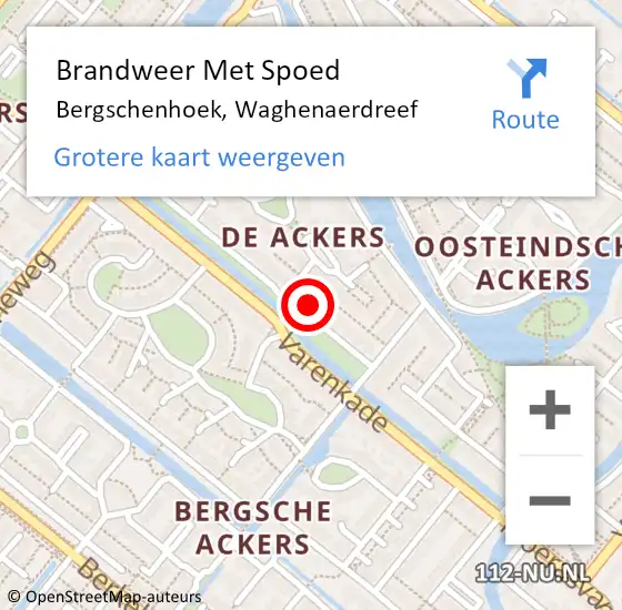 Locatie op kaart van de 112 melding: Brandweer Met Spoed Naar Bergschenhoek, Waghenaerdreef op 27 december 2021 12:14