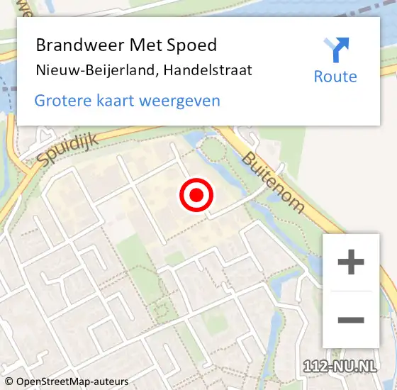 Locatie op kaart van de 112 melding: Brandweer Met Spoed Naar Nieuw-Beijerland, Handelstraat op 27 december 2021 12:19