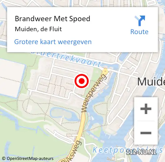 Locatie op kaart van de 112 melding: Brandweer Met Spoed Naar Muiden, de Fluit op 27 december 2021 12:23