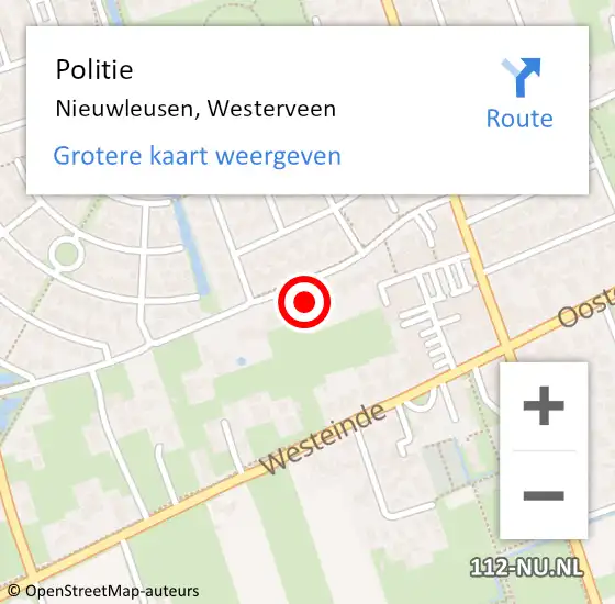 Locatie op kaart van de 112 melding: Politie Nieuwleusen, Westerveen op 27 december 2021 12:29