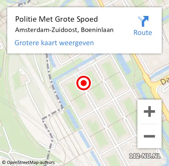 Locatie op kaart van de 112 melding: Politie Met Grote Spoed Naar Amsterdam-Zuidoost, Boeninlaan op 27 december 2021 12:31