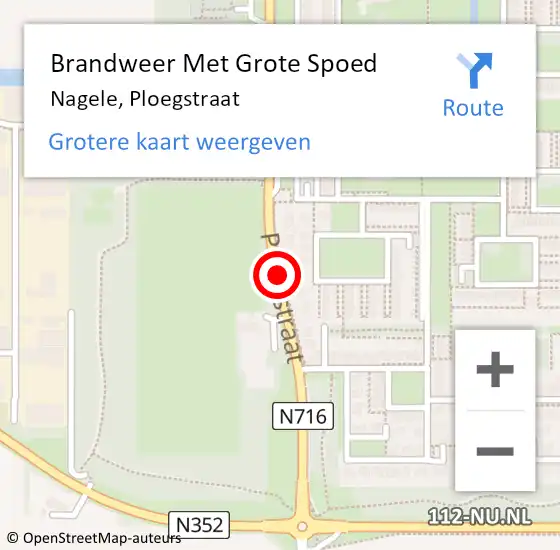 Locatie op kaart van de 112 melding: Brandweer Met Grote Spoed Naar Nagele, Ploegstraat op 27 december 2021 13:32