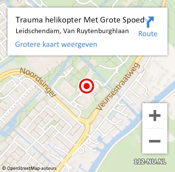 Locatie op kaart van de 112 melding: Trauma helikopter Met Grote Spoed Naar Leidschendam, Van Ruytenburghlaan op 27 december 2021 13:39