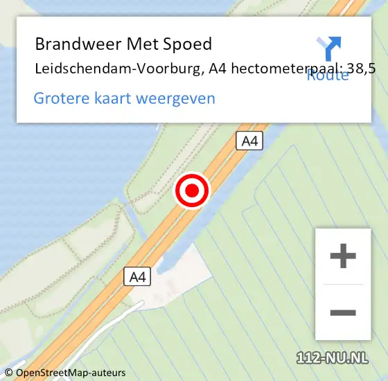 Locatie op kaart van de 112 melding: Brandweer Met Spoed Naar Leidschendam-Voorburg, A4 hectometerpaal: 38,5 op 27 december 2021 13:51