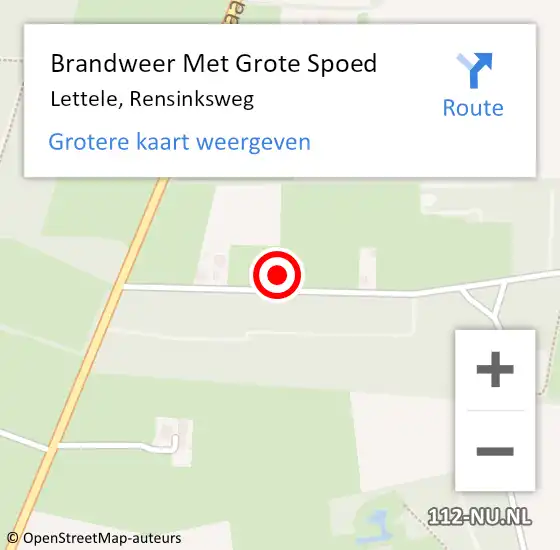 Locatie op kaart van de 112 melding: Brandweer Met Grote Spoed Naar Lettele, Rensinksweg op 27 december 2021 14:46