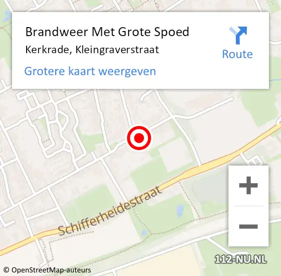 Locatie op kaart van de 112 melding: Brandweer Met Grote Spoed Naar Kerkrade, Kleingraverstraat op 27 december 2021 14:51