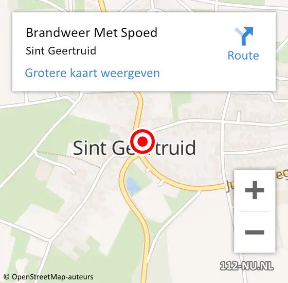 Locatie op kaart van de 112 melding: Brandweer Met Spoed Naar Sint Geertruid op 27 december 2021 15:04