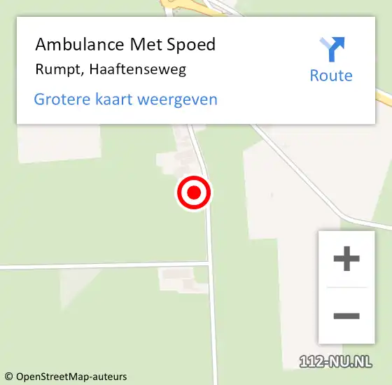 Locatie op kaart van de 112 melding: Ambulance Met Spoed Naar Rumpt, Haaftenseweg op 27 december 2021 15:34